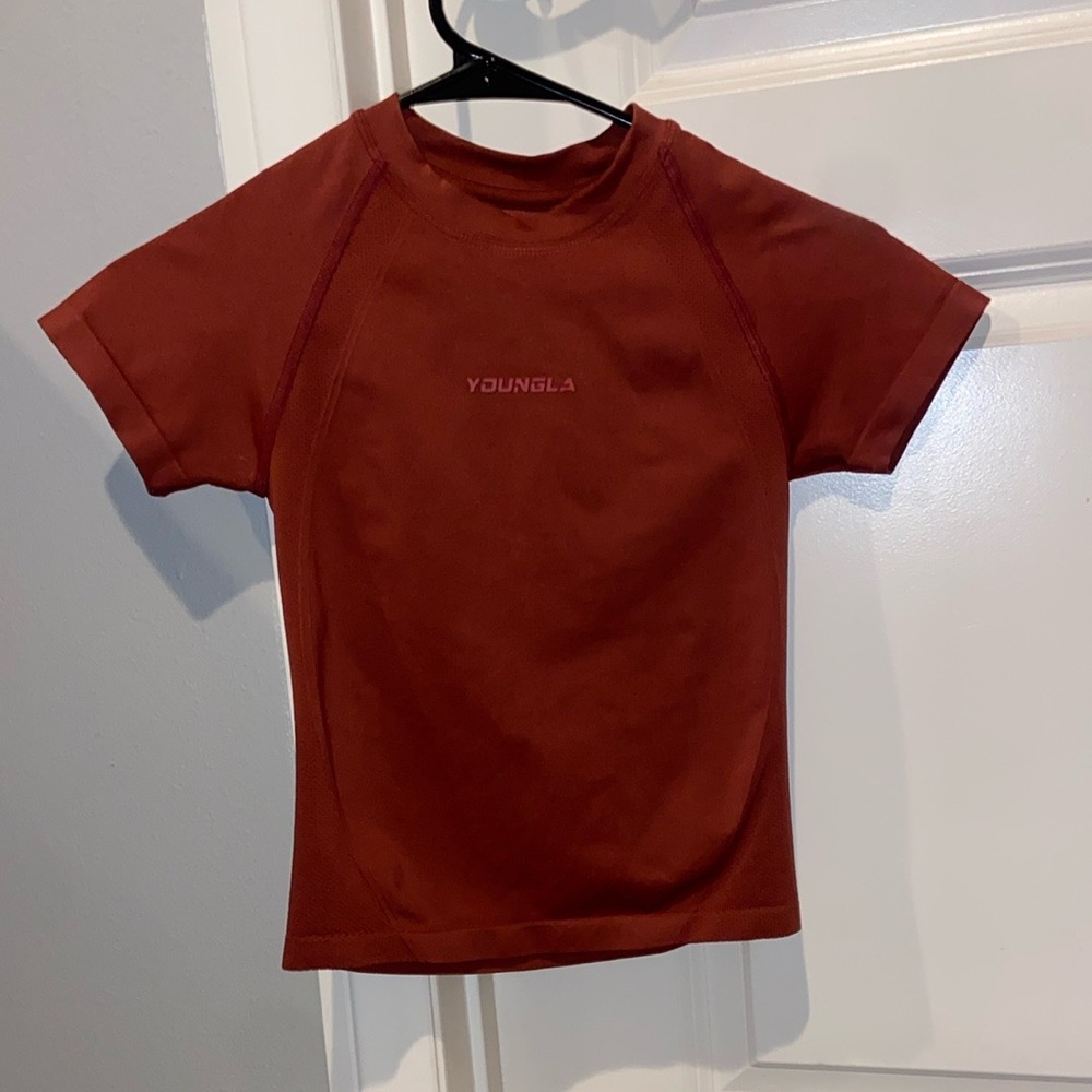 YoungLA W446 Seamless Curve Compression Tee in Cider